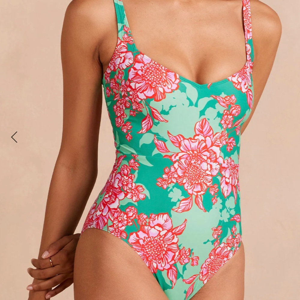 Summersalt Floral One Piece - Green and Pink